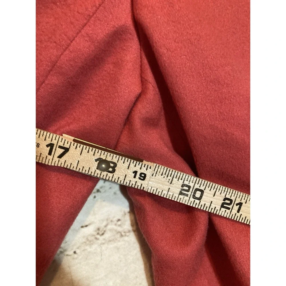 AKRIS Cashmere‎ & Silk Jacket 10 In Coral Three Button Pockets Lined Pea coat